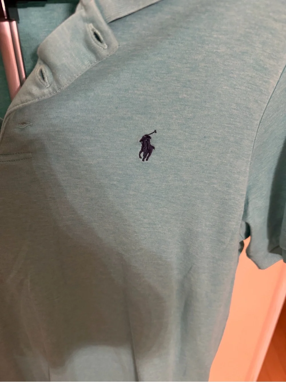 Polo Ralph Lauren Classic Fit Polo Shirt Mens M Aqua Blue Pony Golf Cotton